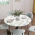 thumbnail image 5 of Green Botanical Floral Round Tablecloth for 45-54 Inch Tables, Fitted Table Cover with Elastic Edge, Spring Summer Rustic Waterproof Outdoor Table Cloth Protector for Patio Garden Dinner Picnic, 5 of 9