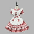 thumbnail image 2 of Levmjia Womens Dresses Solid Color Round Neck Cute Maid Outfit Role Playing Fluffy Skirt Loose Fit Short Sleeve Casual Comfortable Dress, 2 of 5