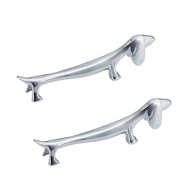 Monstrate 2 uds soporte para palillos de vajilla de aleación de Zinc soporte para tenedor de cuchara estante de dibujos animados para comedor de Mostrada plata 9*2.5 cm