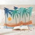 thumbnail image 3 of Boho Summer Beach Outdoor Waterproof Pillow Covers, Abstract Tropical Palm Trees Burlap Decorative Square Throw Pillowcase Sofa Cushion Sham for Patio/Couch/Chair, 16"x16" 2 Pack, 3 of 8
