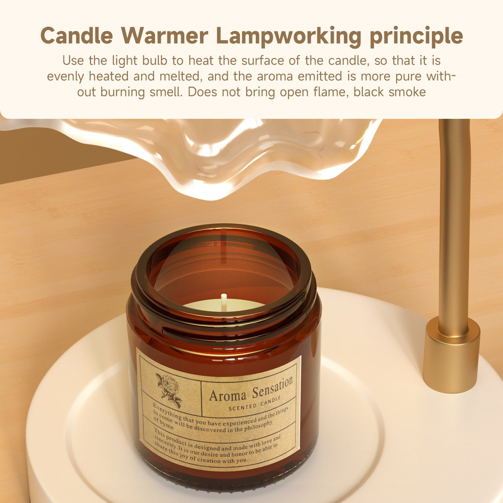 TOPTENG Candle Warmer Lamp, Dimmable Lantern with Timer, Wax Melt for Scented Candles, Compatible with Small & Large Jar, with 2 Light Bulbs Flower
