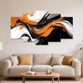 thumbnail image 4 of ZHONGYUTONG Orange Black White Abstract Wall Art Large 5 Pieces Wall Decor Canvas Prints Modern Living Room Bedroom Office Home Decor Framed (10x16inx2pcs 10x20inx2pcs 10x24inx1pcs), 4 of 5