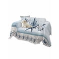 thumbnail image 2 of Country Star Blue Couch Cover for 2 Cushion Couch, Farmhouse Vintage Branches Wooden Washable Love Seat Sofa Covers Slipcover, Throw Sofa Covers for Pets, Furniture Protector 71"x102", 2 of 9