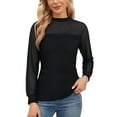 thumbnail image 2 of Sentmoon Blouses pour Femmes Chic Décontracté Hauts pour Femmes Chic Décontracté Mode Chandail à Col Rond de Printemps pour Femmes à Enfiler avec Strass Manches Longues Tendance pour l'Entraînement et le Gym L, 2 of 8