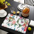 thumbnail image 4 of Pioneer Flower Floral Print Pattern Summer Placemats Table Placemats Set Of 4-Linen Kitchen Washable Placemats Table Mats 12x18 Inch Non-Slip Heat Resistant, 4 of 5