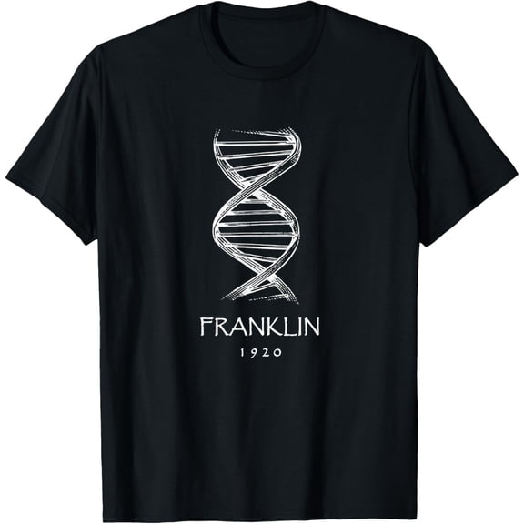 Franklin, born 1920 - DNA Double Helix T-ShirtMen and women, White Black T-shirt, size: Extra large S-593XL