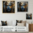 thumbnail image 4 of Designart "Egyptian Tribal Queen in Gold and Blue II" Fashion Framed Wall Art - Glam Gold Woman Egyptian Living Room Framed Canvas Art, 4 of 6