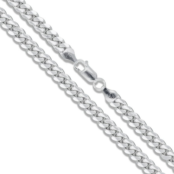 Sterling Silver Solid Miami Cuban Link Chain 4.2mm 925 Italy Heavy Curb Necklace 22" Inch Jewelry Female