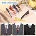 thumbnail image 4 of 3 Piezas de Clips delgados para Corbatas para Hombres, Clips de Corbata de Cobre para Hombre para Padre, Esposo, Amante (Negro, Twill), 4 of 6