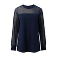 thumbnail image 4 of CONZONE Women's Lace Mesh T-Shirts Long Sleeve See Through T Shirts for Women Casual Crew Neck Sequined Lightweight Tees Soft Cozy Dailywear, 4 of 9