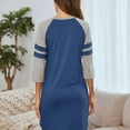 thumbnail image 4 of Women Nightgown 3/4 Sleeve Sleepshirts Round Neck Sleep Shirt Loose Comfy Pajama Shirt, 4 of 5