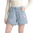 thumbnail image 2 of LWNYDPLSD Cute Baggy Shorts for Girls Denim Summer Short Jeans Teen Girl Y2k Trendy Casual Short Tween Girl Vintage Loose Fashion Shortalls with Pockets Girl Clothes, 2 of 6
