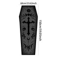 thumbnail image 3 of Halloween Coffin Shaped Bath Rug - Gothic Style Non- Floor Mat for Bathroom, Bedroom or Living Room, Soft Plush 51x23.62 Inch Dark Decor Carpet for Spooky Home Party Decorations, 3 of 6