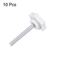 thumbnail image 3 of Uxcell 10 Pieces Star Knobs M5 x 40mm Thread 25mm 6-Point Head Stud Knob Hand Clamping Screw White, 3 of 6