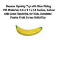 thumbnail image 2 of Banana Squishy Toy with Slow Rising Pu Material, 3.5 X 1 X 0.8 Inches, Yellow with Green Tips, Simulated Fruit Relaxation Toy, 2 of 3