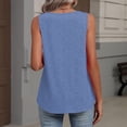 thumbnail image 6 of Iaqnaocc Womens Tank Tops Summer Sleeveless Loose Fit Solid Color Pleated T Shirts Casual Basic V-Neck Womens Fashion Clothing Shirts Blue S, 6 of 6