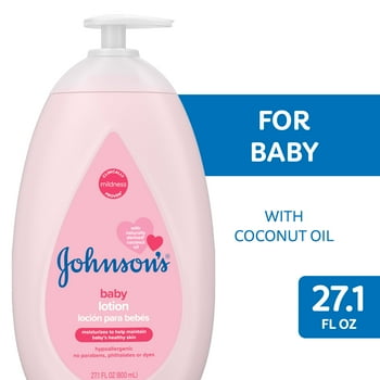 Johnson's Moisturizing Pink Baby Lotion with Coconut Oil, 27.1 Fl. Oz