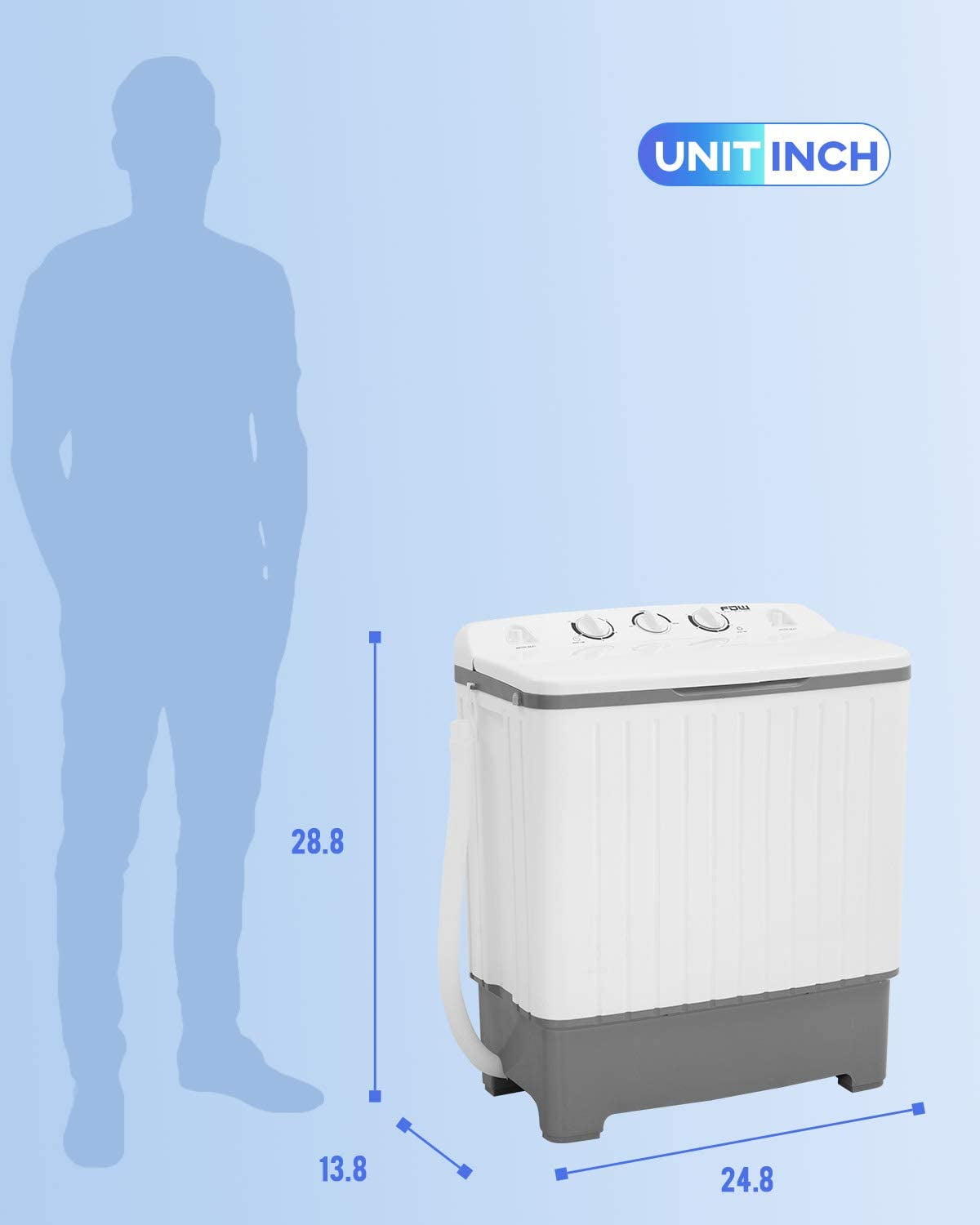 RMXMY Portable Compact Mini Twin Tub Washing Machine With Spin Dryer Lightweight Small Laundry Washer For Apartments 550 622mm 365 Dorm Rooms 