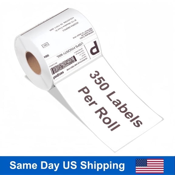 4x6 Inch Thermal Labels for Shipping, 350 Self-Adhesive Labels (1 Rolls), Compatible with Zebra Printers ZP-450 ZP-500, for USPS, UPS, FedEx, Address & Mailing