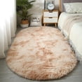 thumbnail image 2 of PTSPLLMY Large Size Oval Plush Rug Fluffy Home Decor Bedside Thick Tie Dye Rug Living Room Bedroom Rug Multi Color Available, 2 of 6