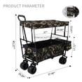 thumbnail image 2 of Foldable Camping Wagon, Beach Trolley Cart with Canopy, Storage Basket and 2 Mesh Bags, Utility Wagon Cart for Camping, Shopping and Beach, 2 of 9