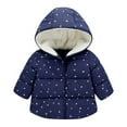 thumbnail image 2 of Hicidod Toddler Jackets Hooded Long Sleeve Zipper Winter Warm Coats Cute Stars Printed Fleece Lined Thicken Cotton Outwear Jacket, 2 of 7