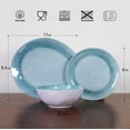 thumbnail image 3 of ne 12- Melamine Dinnerware Set, Unbreakable Lightweight Modern Plates & Bowls, Ceramic Look, Dish Set for 4, Dishwasher Safe for Camping RV Picnic  Kitchen (Blue), 3 of 6