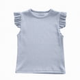 thumbnail image 5 of kpoplk Girls' Short Sleeve Shirts Kids Crewneck T-Shirts Summer Tops Basic Tees 5-14 Years(Light Blue,4-5 Y), 5 of 5