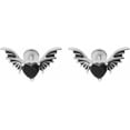 thumbnail image 5 of 18G Bat Wing Heart Lip Rings Studs for Women Men Halloween Cross Tragus Helix Cartilage Earrings Forward Nose Pieced Labret Monroe Barbell Medusa Piercing Jewelry, 5 of 8