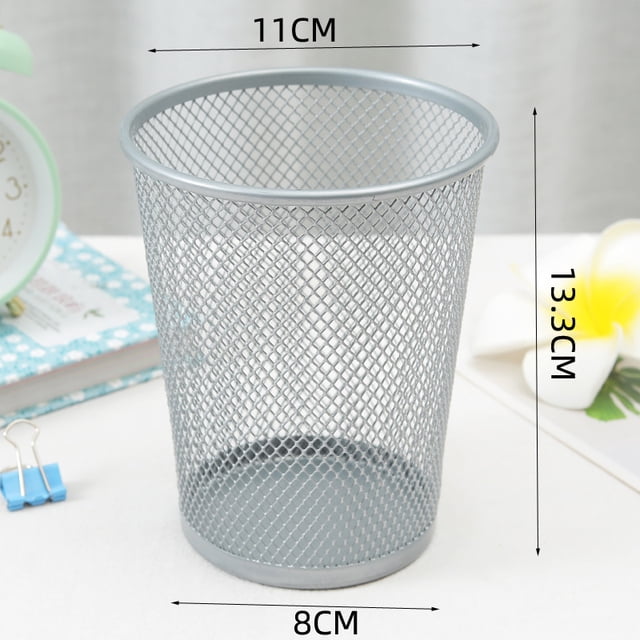 Portalápices apilable de metal cónico de hierro con forma de barril para almacenamiento de bolígrafos de escritorio de oficina y aprendizaje simple