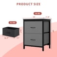 thumbnail image 7 of Nightstand, Bedside Table with 2 Storage Drawers, Wooden Top Fabric Cabinet Kids Mini Dresser for Bedroom, Closet, Entryway, College Dorm, Gray, 7 of 7