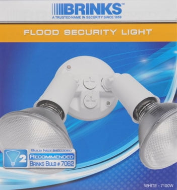 Brink's Dual Lamp Flood Security Light, White Finish