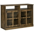 thumbnail image 2 of HOMCOM Sideboard Glass Door Buffet Cabinet, Walnut, 2 of 9