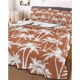 thumbnail image 3 of Quilts Twin Size Bedding Set, Orange Palm Tree Summer Lightweight Quilted Comforter, Beach Tropical Botanical Coastal Soft Reversible Bedspread Coverlet with Pillow Covers for All Season, 68" x 86", 3 of 7