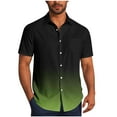 thumbnail image 2 of Zylanna Men's Cardigan Shirts, Fashionable Turndown Collar Short Sleeve with Gradient Color Tee Shirts for Man Army Green Size S, 2 of 6