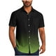 thumbnail image 2 of Blusa y camisa de manga corta con cuello vuelto para hombre, blusa informal de moda con cuello vuelto, estampado degradado, camisa de manga corta con botones, blusa de poliéster para hombre, 2 of 6