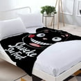 thumbnail image 3 of Durable Soft & Warm Flannel Blanket - Cozy Cat Design with Grinning Black Cat Perfect for Sofa Travel Bed and Chair, 3 of 7