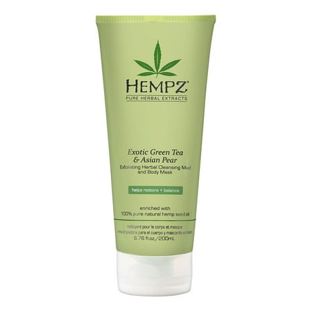 Hempz Exotic Green Tea & Asian Pear Exfoliating Herbal Cleansing Mud and Body Mask 6.76 oz