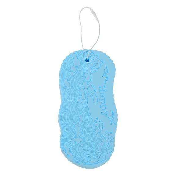Unique Bargains 1 Pc Wave Pattern Bath Sponge Body Scrubber Blue
