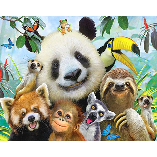 Wdftyju Pintura al óleo por números Acrílico Hecho a mano Panda Amigos Imagen digital Arte Decoración Wdftyju 5ks9ub4fv3cl7yf8