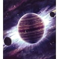 thumbnail image 3 of Galaxy Duvet Cover Sets, Outer Space Theme Planets Saturn Mars Neptune Science Fiction Solar Scene Artprint, Bedding Set 2 Duvet Covers & 2 Pillowcases, 2 Pack Twin Size, Mauve Purple, by Ambesonne, 3 of 3