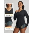 thumbnail image 5 of baleaf Women's Long Sleeve Sun Shirts UPF50+ UV Protection Rash Guard Lightweight Quick Dry V Neck Workout Hiking Tops Black XS, 5 of 7