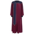 thumbnail image 5 of TSSOE Unisex Women Men Clergy Robe V-neck Color Block Split Zipper Front Choir Robe Pulpit Gown For Church Burgundy L, 5 of 7
