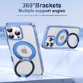 thumbnail image 6 of Decase Shockproof Clear Case with 360° Ring Stand Magnetic for iPhone 16 Pro Max,Anti-Fingerprint,Military Drop Protection,Compatible with Mag-Safe,Soft Edge Translucent Slim Phone Case,Blue, 6 of 10