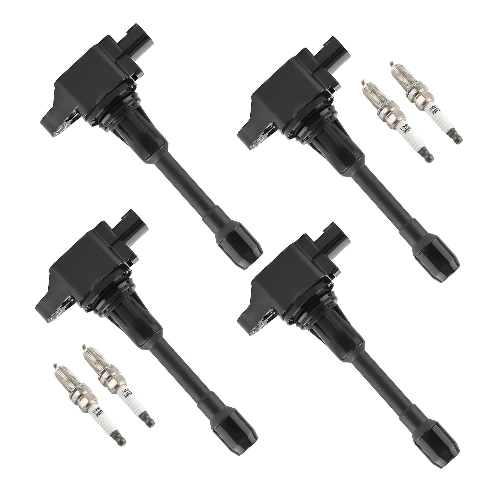 4 Ignition Coils + Spark Plugs For Nissan Altima Cube March NP300 Rogue UF-549
