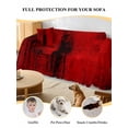 thumbnail image 4 of Red Sofa Covers for 2-3 Cushion Couch L-Shaped Sectional, Retro Oil Painting Modern Abstract Art Aesthetics Washable Sofa Covers Slipcover for Living Room Furniture, Couch Cover Blanket 71"x134", 4 of 9