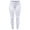 WHITE, variant on FashionMille Women's Solid Ribbed Knit Basic High Waisted Elastic Jersey Capri Length Leggings Pants