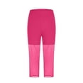 thumbnail image 5 of Eryao Women's Sheer Mesh Capri Leggings High Waisted Cropped Yoga Pants Casual Lightweight Workout Tight Pants Hot Pink S, 5 of 8