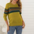 thumbnail image 1 of Aqestyerly Ensembles Deux Pièces pour Femmes Chandail Col Rond Rayé Tricoté Chemise Haut, 1 of 8
