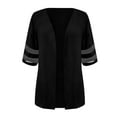 thumbnail image 5 of ZZwxWA Cardigan Sweaters for Women Women Fashion Cardigan Up Casual Solid Color Half Sleeve Hoodeless Tops, 5 of 5